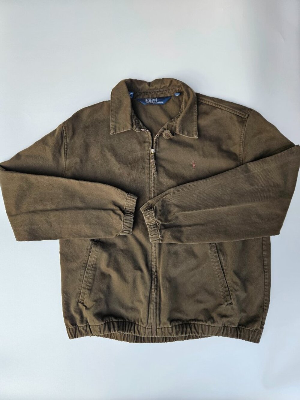 Polo Ralph Lauren Men's Medium Olive Green Full Zip Harrington Jacket